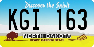 ND license plate KGI163