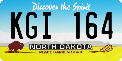 ND license plate KGI164