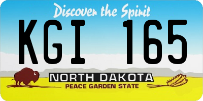 ND license plate KGI165