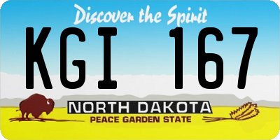 ND license plate KGI167