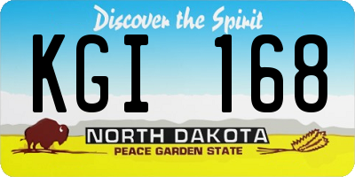 ND license plate KGI168