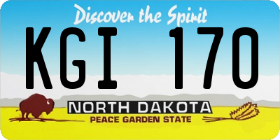 ND license plate KGI170