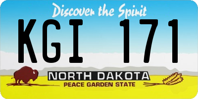 ND license plate KGI171