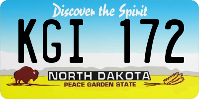 ND license plate KGI172