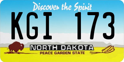 ND license plate KGI173