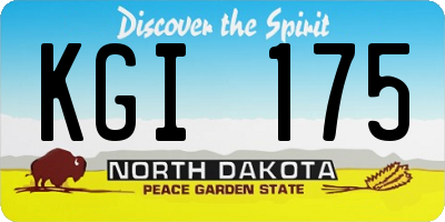 ND license plate KGI175