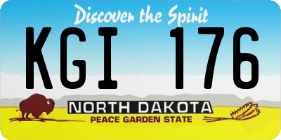 ND license plate KGI176