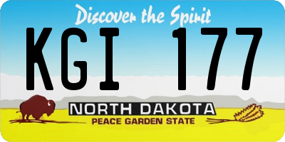 ND license plate KGI177