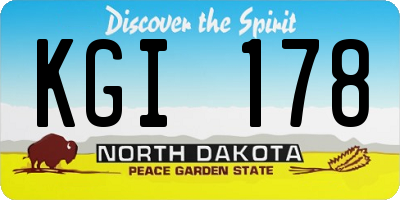 ND license plate KGI178