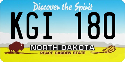 ND license plate KGI180