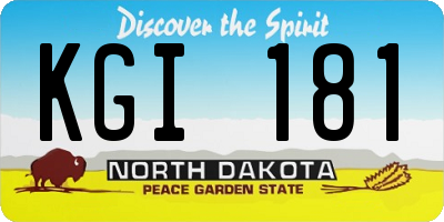 ND license plate KGI181