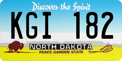 ND license plate KGI182