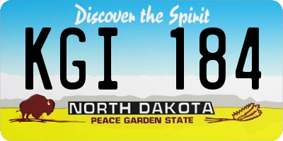 ND license plate KGI184