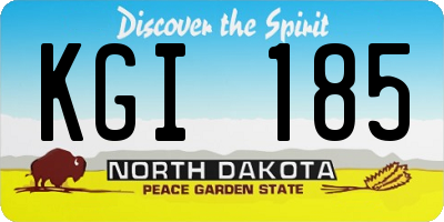 ND license plate KGI185