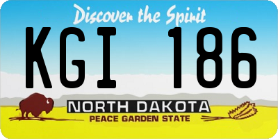 ND license plate KGI186