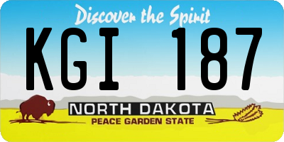 ND license plate KGI187