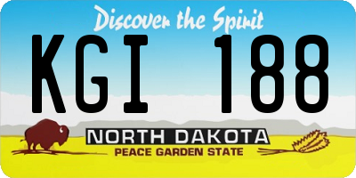 ND license plate KGI188