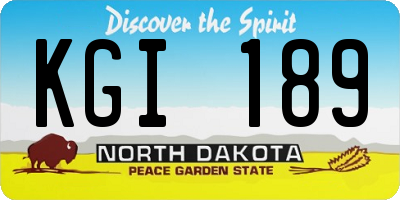 ND license plate KGI189