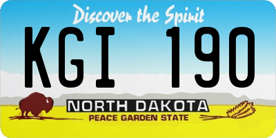 ND license plate KGI190