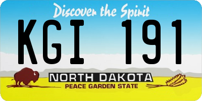 ND license plate KGI191
