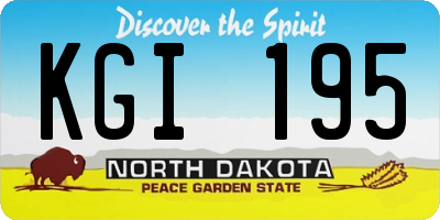 ND license plate KGI195