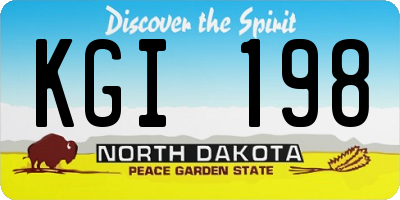 ND license plate KGI198