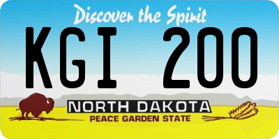 ND license plate KGI200