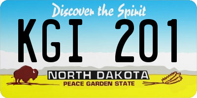 ND license plate KGI201