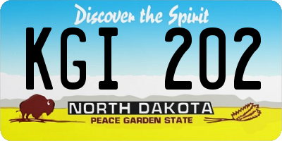 ND license plate KGI202