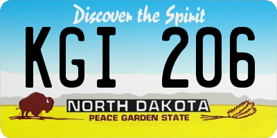 ND license plate KGI206