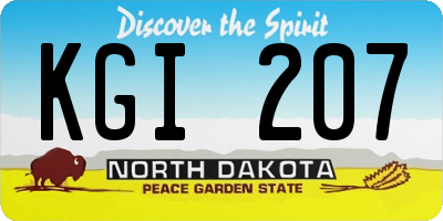 ND license plate KGI207