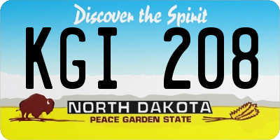 ND license plate KGI208