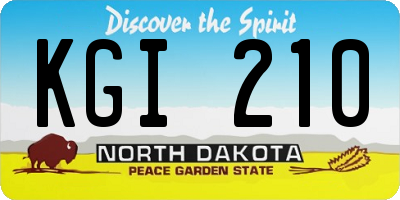 ND license plate KGI210