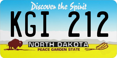 ND license plate KGI212