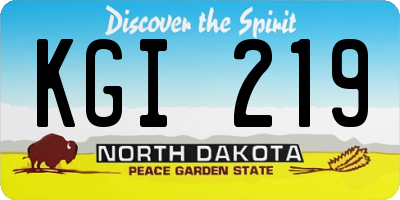 ND license plate KGI219