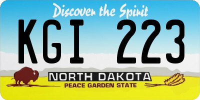 ND license plate KGI223