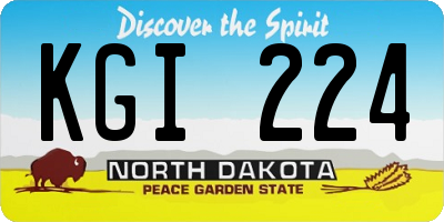 ND license plate KGI224