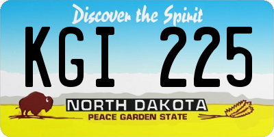 ND license plate KGI225