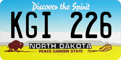 ND license plate KGI226