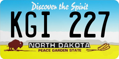 ND license plate KGI227