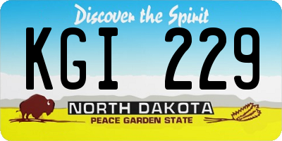 ND license plate KGI229
