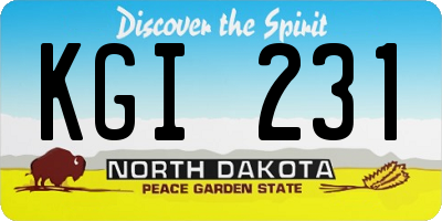 ND license plate KGI231
