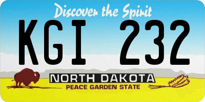 ND license plate KGI232