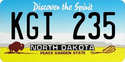 ND license plate KGI235