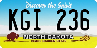 ND license plate KGI236