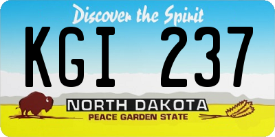 ND license plate KGI237