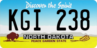 ND license plate KGI238