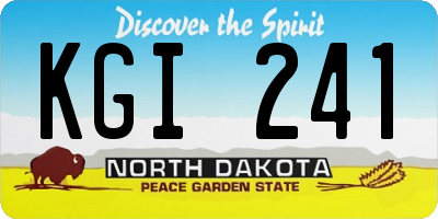 ND license plate KGI241