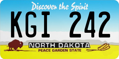 ND license plate KGI242