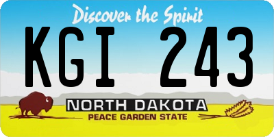ND license plate KGI243